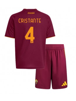 AS Roma Bryan Cristante #4 Dječji Domaci Dres kompleti 2025-26 Kratak Rukavima (+ kratke hlače)